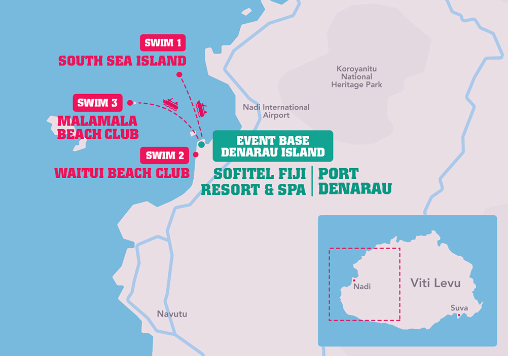Ocean Swim Fiji map
