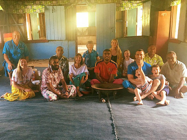 Group of people on Fijian village tour