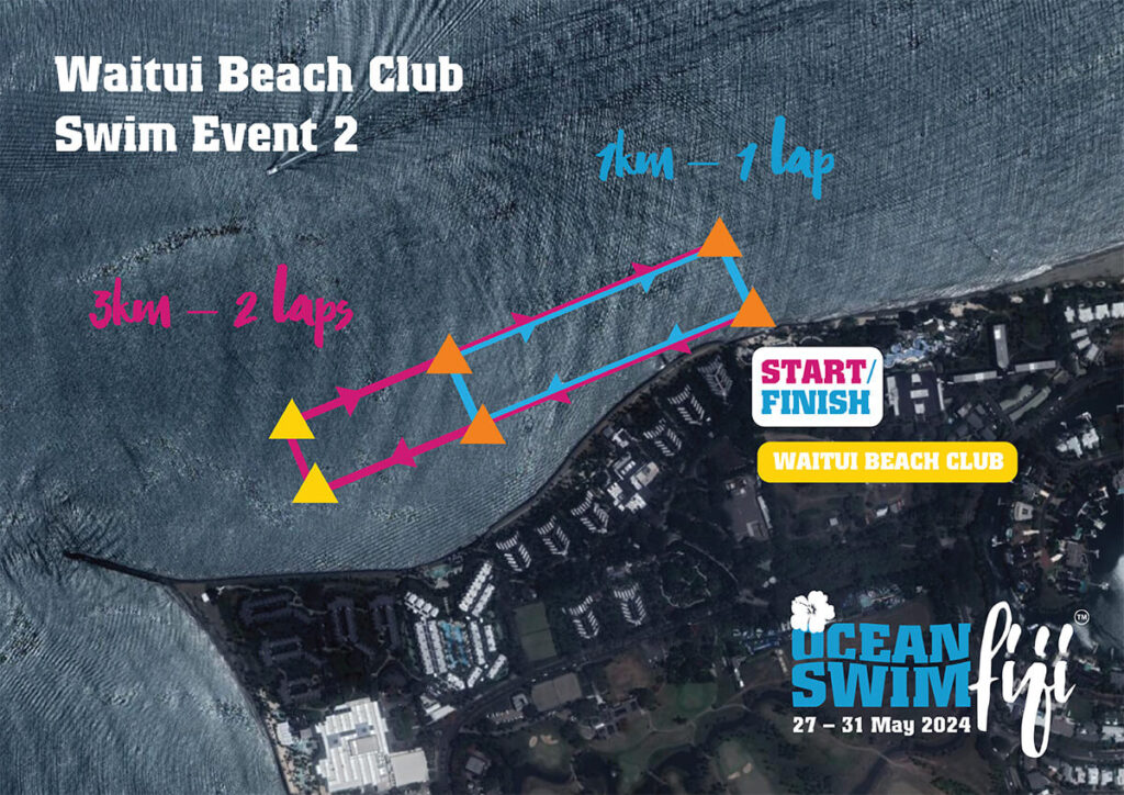 Waitui Beach Resort swim course map